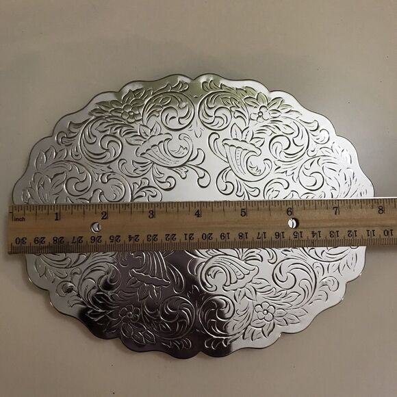 Vtg Serving Diner Trivet Silvertone 4-legged Filigree Oval Shape - Picture 2 of 8